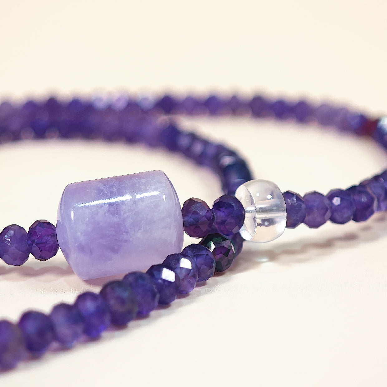 Glow of Purple Begonia Amethyst Necklace