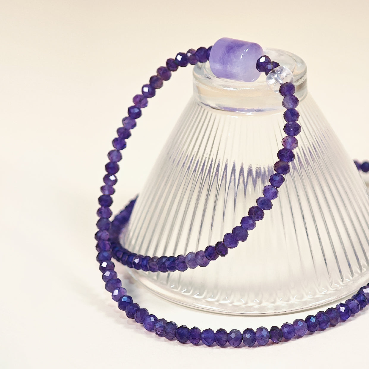 Glow of Purple Begonia Amethyst Necklace