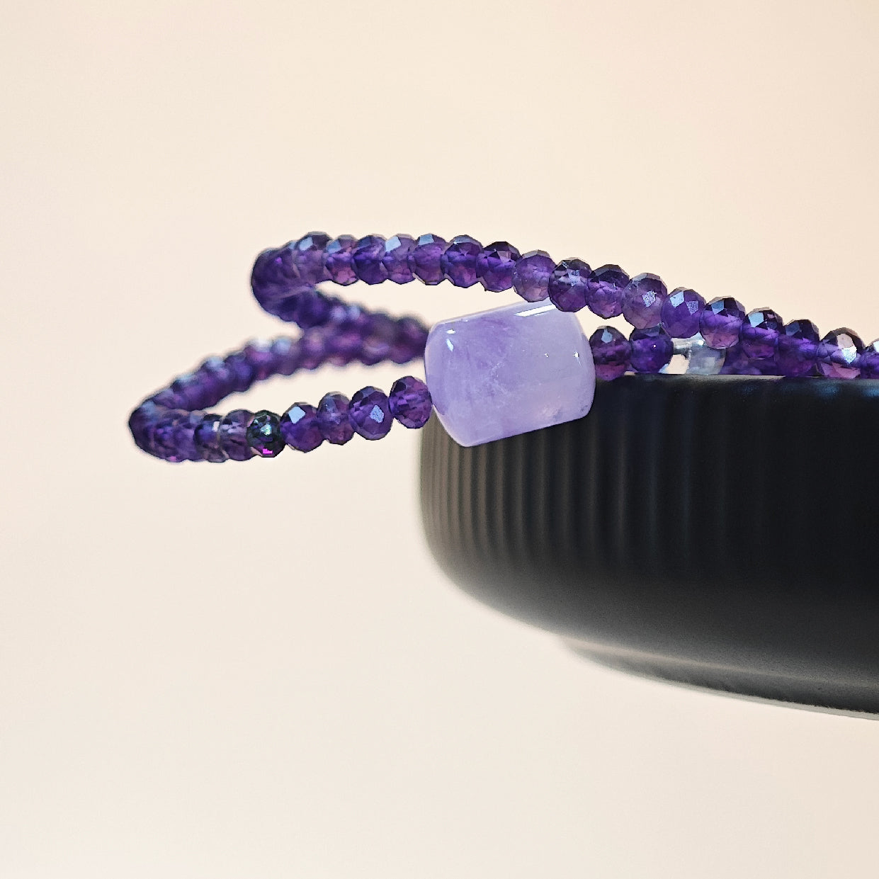Glow of Purple Begonia Amethyst Necklace