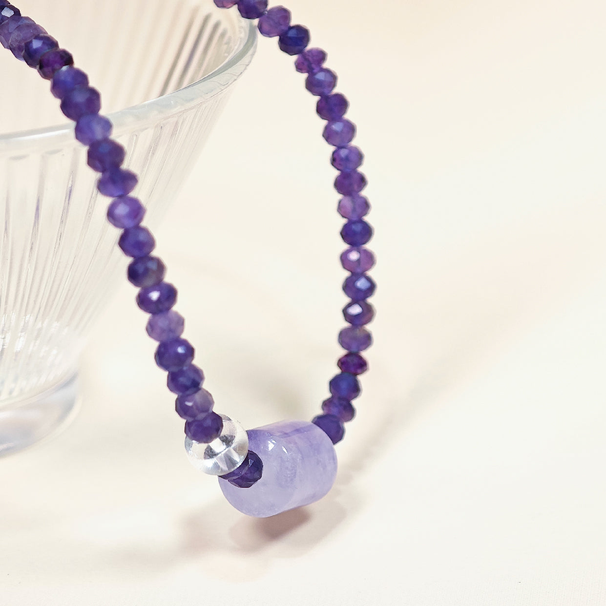 Glow of Purple Begonia Amethyst Necklace
