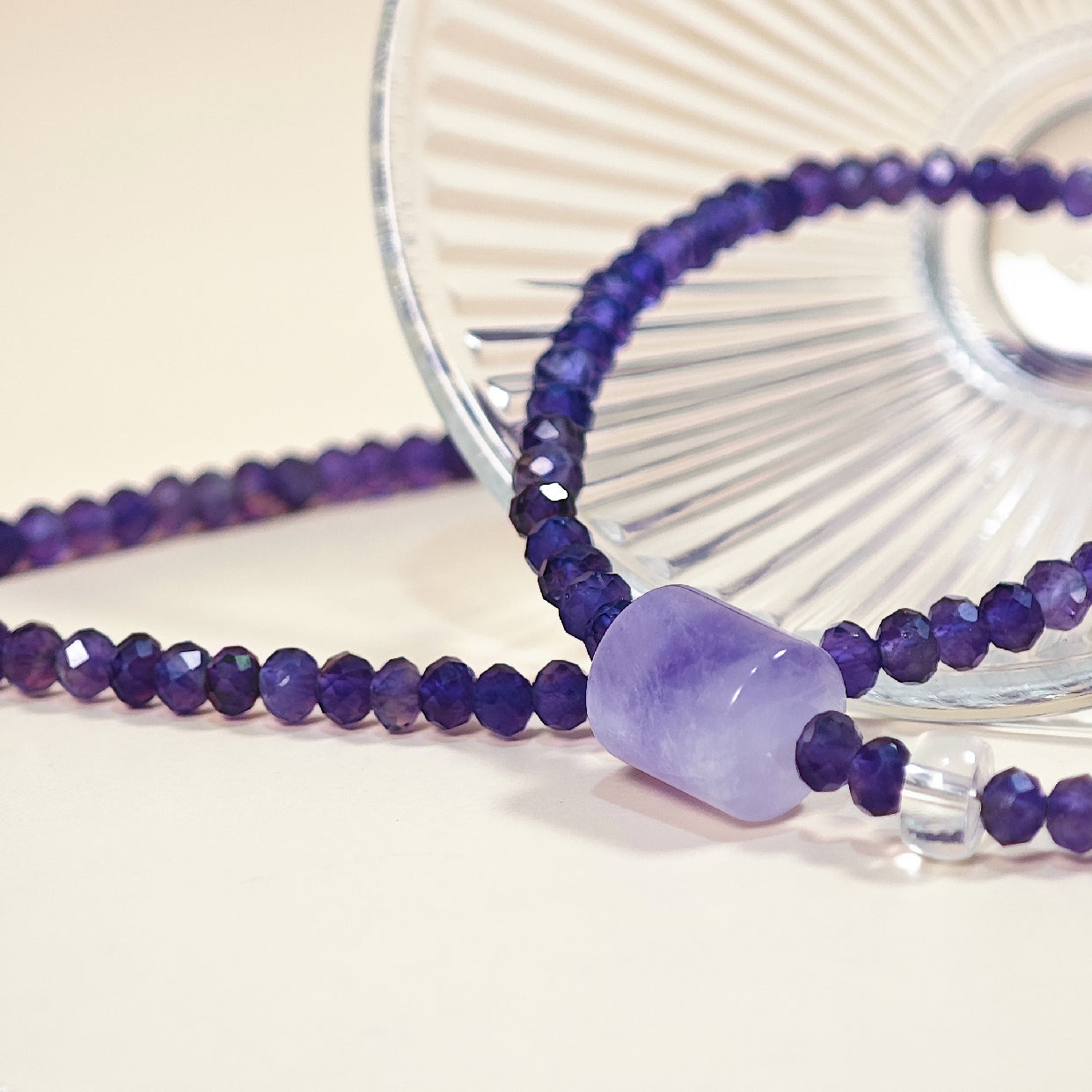 Glow of Purple Begonia Amethyst Necklace