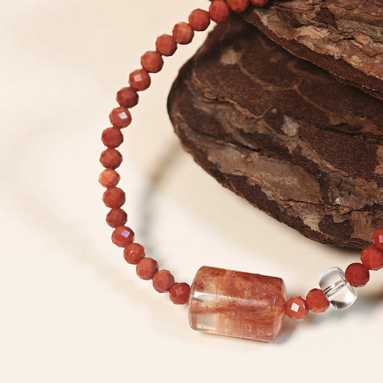 Glow of Rosy Dawn Southern Red Agate Necklace