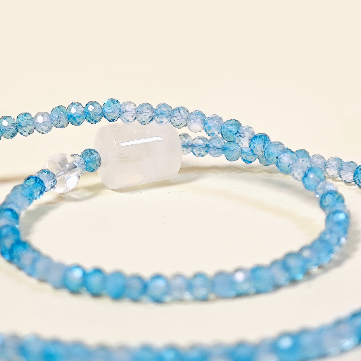 Glow of Azure Sky Blue Topaz Necklace