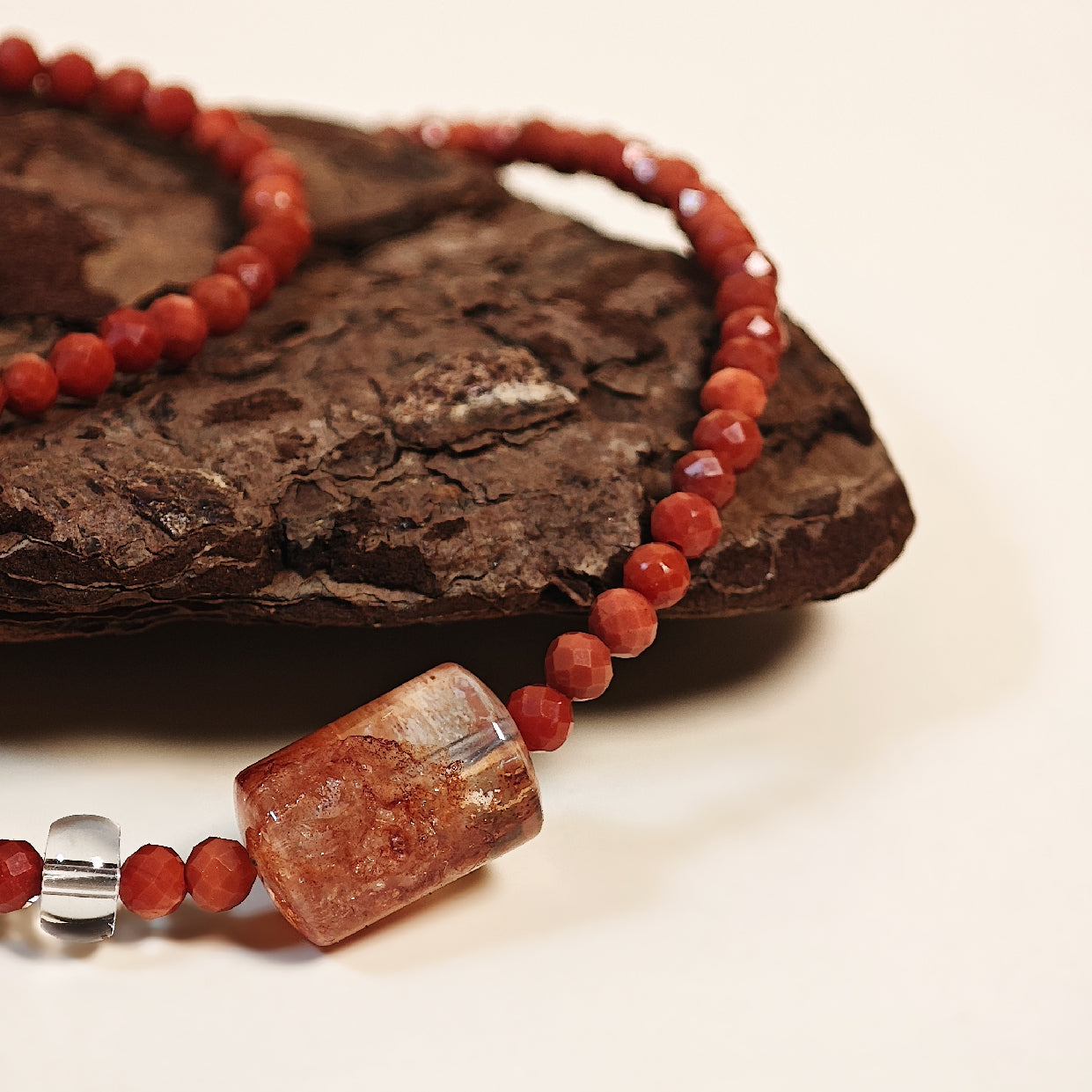 Glow of Rosy Dawn Southern Red Agate Necklace