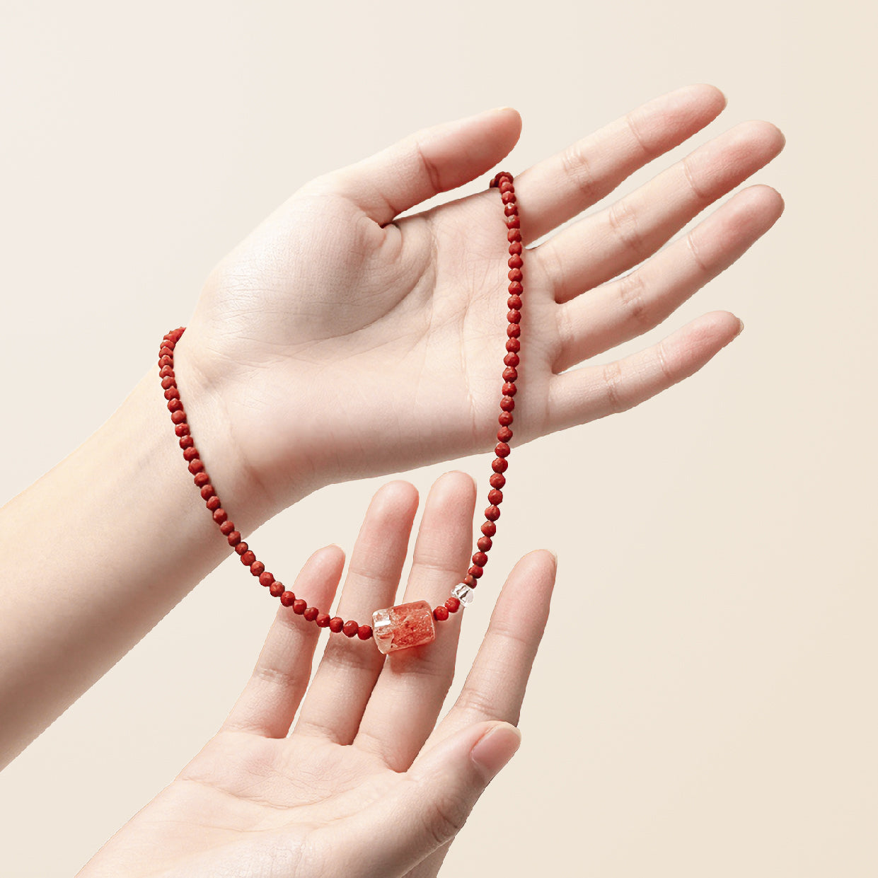 Glow of Rosy Dawn Southern Red Agate Necklace