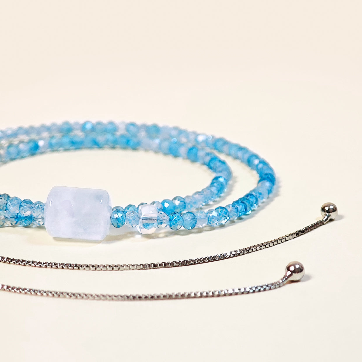 Glow of Azure Sky Blue Topaz Necklace