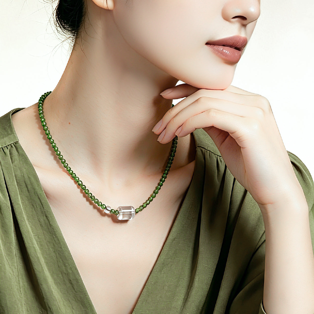 Glow of Vernal Morning Peridot Necklace