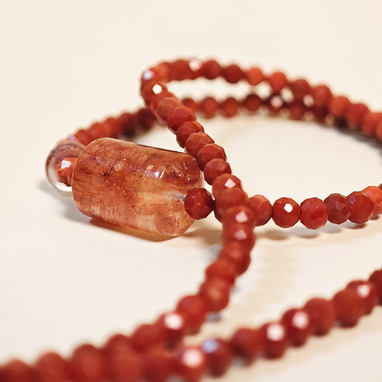 Glow of Rosy Dawn Southern Red Agate Necklace