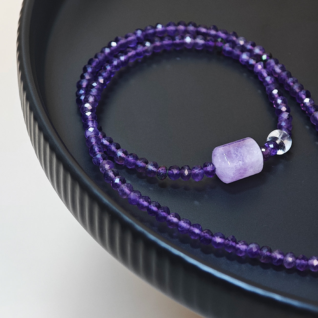 Glow of Purple Begonia Amethyst Necklace
